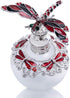 YU FENG Dragonfly Decorative Glass Perfume Bottle Jeweled Enameled Fancy Crystal Perfume Holder Scent Bottles Empty Refillable(Red,40ml)...