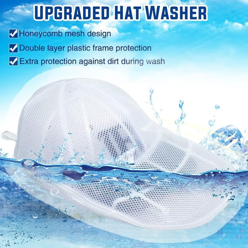 Hat Cleaner - Hat Cage for Washing, Hat Laundry Wash Bags for Baseball Caps, Hat Washer for Washing Machine or Dishwasher, Cap Washer Frame for Fl...
