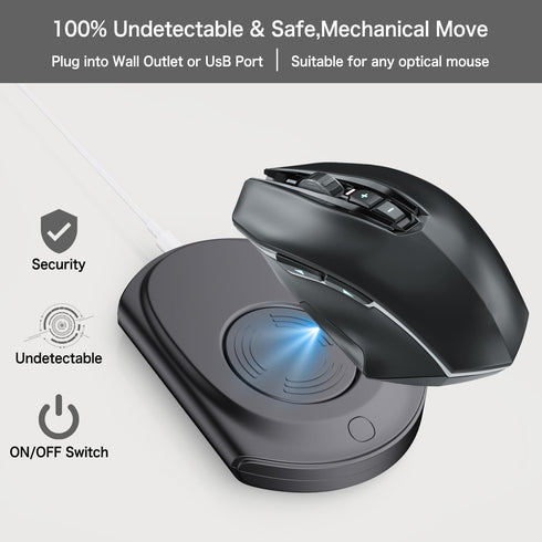 Mouse Jiggler, Ultra Slim, 20dB Quiet & Noiseless, Undetectable Mouse Mover Simulates Realistic Movement, Driver-Free Shaker for Keeping The PC Ac...