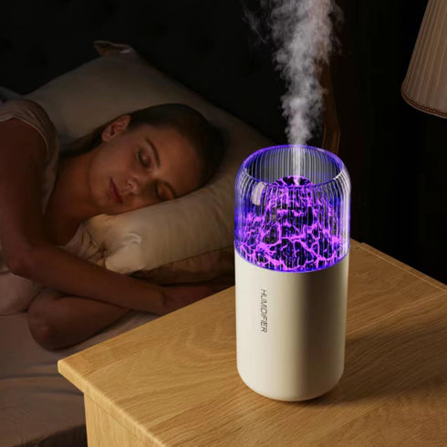Mini Volcano Humidifier, USB Personal Desktop Humidifier for Car, Office, Bedroom etc. Auto Shut-Off, 2 Mist Modes, Super Quiet (White)...