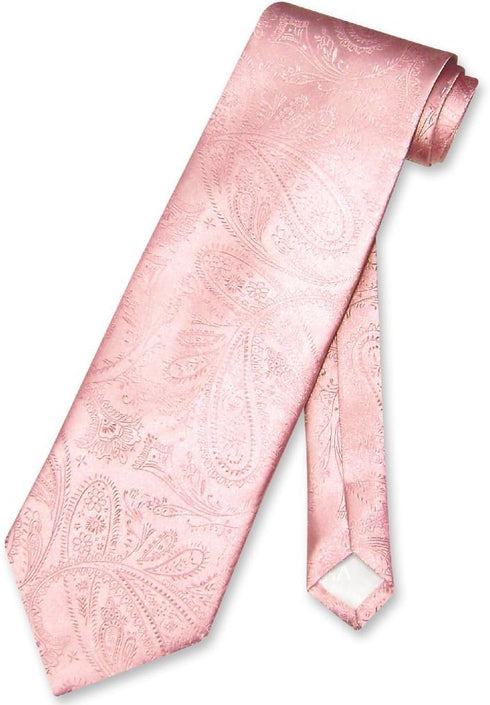 Vesuvio Napoli NeckTie PINK Color Paisley Design Men's Neck Tie...