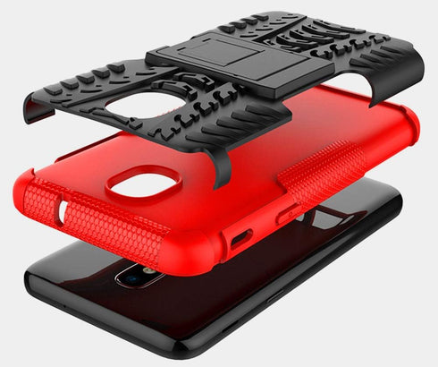 Yiakeng Galaxy J7 Refine Case - Shockproof Protective with Kickstand for Samsung J737V, J737T (Red)...