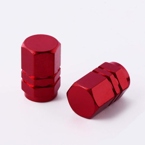 EBOOT 8 Pieces Tire Stem Valve Caps Wheel Valve Covers Car Dustproof Tire Cap, Hexagon Shape (Red)...