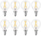 E12 LED Light Bulbs 25-Watt Equivalent (Dimmable), Warm White 2700K, 2W Vintage Clear G15/G50 Globe LED Bulb for Beside Lamp Ceiling Fan Pendant L...