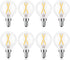 E12 LED Light Bulbs 25-Watt Equivalent (Dimmable), Warm White 2700K, 2W Vintage Clear G15/G50 Globe LED Bulb for Beside Lamp Ceiling Fan Pendant L...