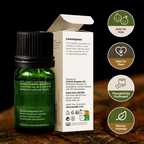 Gya Labs USDA Certified Organic Lemongrass Essential Oil for Diffuser - 100% Pure Natural Organic Lemongrass Oil for Skin, Hair, Natural Aromather...
