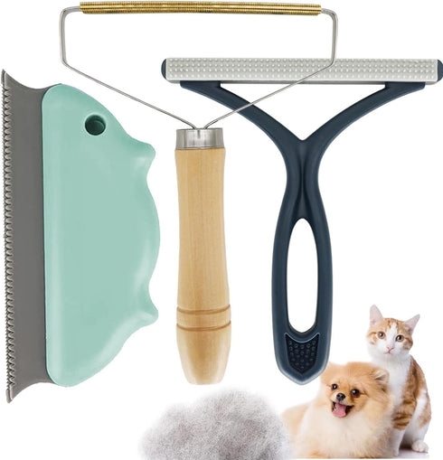 Pet Hair Remover 3 Pack, Eradicate Cleaning Pro Pet Hair Remover, Portable Reusable Pet Cat Dog Hair Remover for Couch, Commercial Lint Removers T...