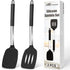 Silicone Turner Spatula Set of 2 Spatulas Silicone Heat Resistant 446°F Kitchen Spatulas for Cooking, Non Stick Cookware Food Grade, BPA Free, Dis...