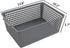Gloreen 3 Pack Large Plastic Storage Baskets, Multipurpose Storage Basket for Organizer, Grey...