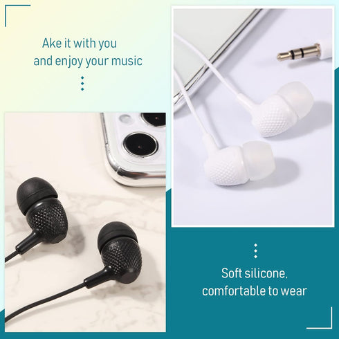 Macarrie 20 Pack Kids Earbuds Bulk 3.5 mm in-Ear Earphones Wired Earphones Without Mic Headphones for School Classroom Students Kids Adults Gifts ...