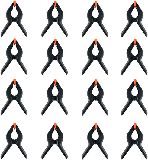 WAENLIR 16-Piece 3.5 inch Nylon Spring Clamp Set Plastics Clips for backdrop, Wood Working, Photography, Craft, Art DIY...