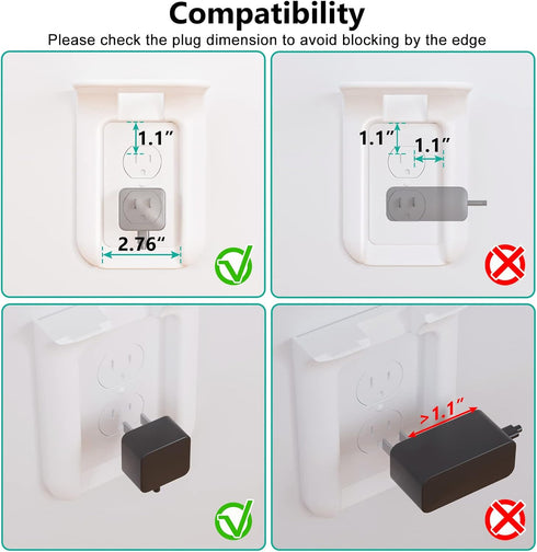 WALI Outlet Shelf Wall Holder, Bathroom Shelf up to 10lbs Standard Vertical Duplex Wall Organizer for Smart Home Decor Space Saving Power Tools, T...
