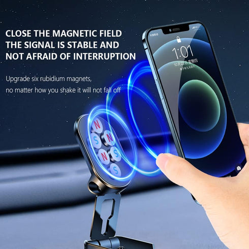 Magnetic Phone Holder for Car,Foldable Phone Mount Multi-Functional 360°Rotation,Magnet for car Dashboard Phone Holder Magnetic Car Mount for iPho...