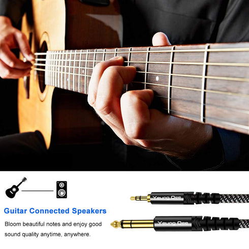 3.5mm to 6.35mm Stereo Audio Cable 10 ft, 1/4 to 1/8 Audio Cable,3.5mm Male to 6.35mm Male TRS Nylon Braid Cable Compatible for iPod, Laptop,Home ...