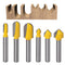 6PCS 1/4 Shank Carbide Rounf Nose Bit 90 Degree V-Groove Bit Suit 3D CNC Signmaking Lettering Engraving Router planing Head Wood Cutter Woodworkin...