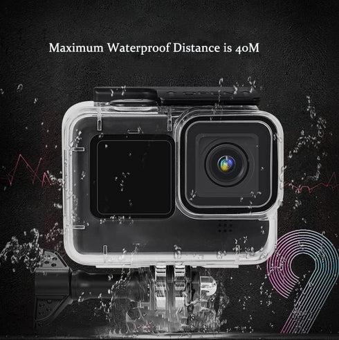Waterproof Housing Case Dust-Proof for Go pro Hero 12/11/10/9 Black Rubber Buttons 40M Waterproof Case Diving Protective Housing Shell with Mount ...