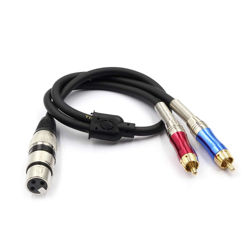 Tisino XLR to RCA Y-Cable - 6.6 feet, XLR Female to Dual RCA Adapter Y-Splitter Duplicator Lead Unbalanced Stereo Audio Interconnect Cable...