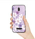 Phone Case for Blu view 2 with Lanyard Strap Girls Women Cute Slim Shockproof Protective Cover Case for Blu view 2/B130DL/B131DL - Purple Flower...