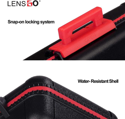 LENSGO Camera Battery Memory Card Case, Memory Card Hard Protector Case Water-Resistant Anti-Shock Storage Box for 3 Camera Batteries 3 XQD or 3 C...