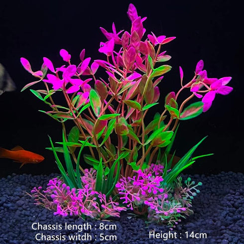Fish Tank Accessories Green Plants ?Pink and Green Fish Tank Decorations, Aquarium Decor Plastic Plants,Small Aquarium Decorations Kit...