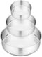P&P CHEF Cake Pan Set of 3, 4" + 6" + 8" Round Baking Layer Tier Cake Pans Tins, Stainless Steel Bakeware for Birthday Weeding, Heavy Duty & Non T...