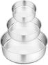 P&P CHEF Cake Pan Set of 3, 4" + 6" + 8" Round Baking Layer Tier Cake Pans Tins, Stainless Steel Bakeware for Birthday Weeding, Heavy Duty & Non T...