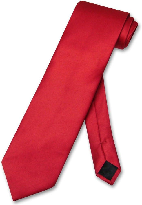 Vesuvio Napoli NeckTie Solid RED Color Men's Neck Tie...