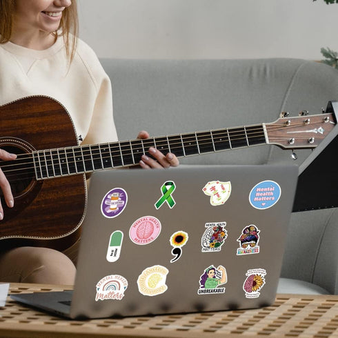 Cobee Brand Mental Health Awareness Stickers, 100 Pcs Vinyl Decals, Multi Color, Waterproof, for Laptop, Suitcase, Computer, Car, Nurse, Teen......