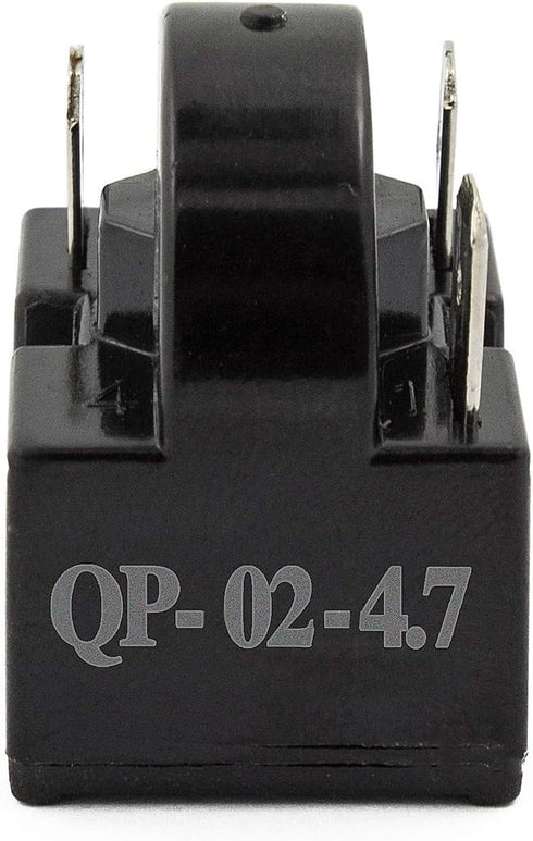 iRomehony 1 PCS QP2-4.7 Start Relay 3 Pin with Refrigerator Overload Protector Fit For LG Kenmore Vissani Danby Compressor Replaces QP2-4.7 4.7 Oh...