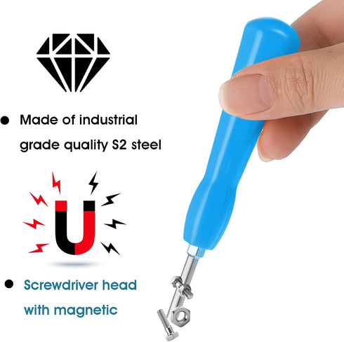 Gamebit Security Screwdriver, Double-ended 3.8mm 4.5mm Gamebit Screwdriver Bit Set Compatible with NES,SNES,N64,GameBoy,Game Cartridges Blue...