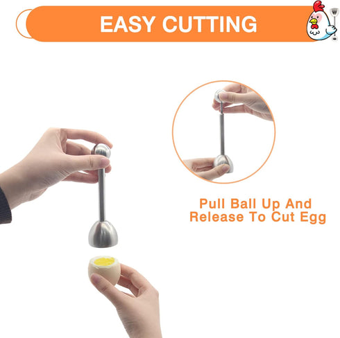 Egg Cup for Soft Boiled Eggs, Kitchenexus Egg Cups & Cracker Topper Set, 4pcs Set Ceramic Wave Egg Holder with Stainless Steel Egg Shell, Egg Stan...