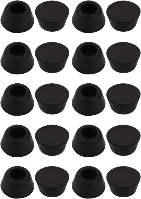 uxcell® 20pcs Desk Chair Round Rubber Leg Cap Floor Protector 6mm Inner Diameter Black...