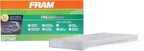FRAM Fresh Breeze Cabin Air Filter Replacement for Car Passenger Compartment w/ Arm and Hammer Baking Soda, Easy Install, CF11669 for Select Saab ...