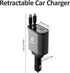 Retractable USB C Car Charger 4-in-1, 120W with 2.6ft Type C Cable, QC 3.0 & PD 3.0 Super Fast Charging for iPhone 12/13/14/15, Samsung Galaxy, iP...