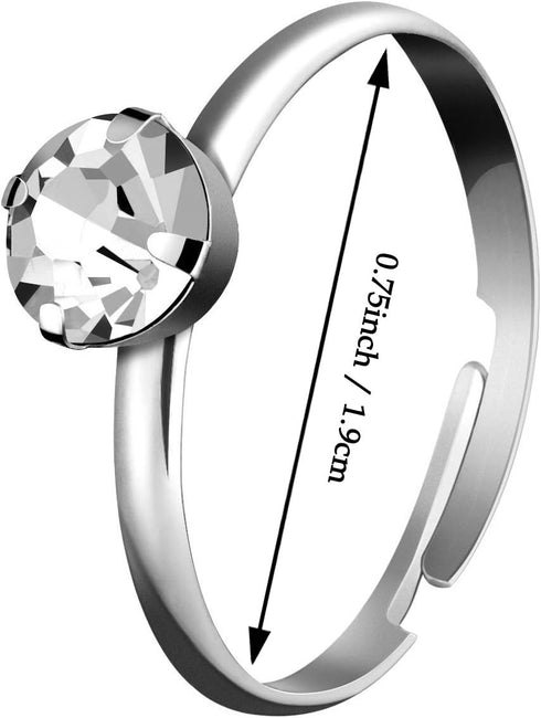 Whaline 36 Packs Diamond Engagement Rings Bridal Shower Rings for Wedding Table Decorations, Party Supply, Favor Accents, Cupcake Toppers...