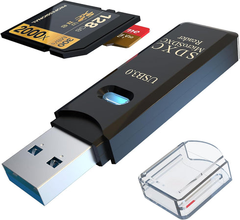 USB3.0 Micro SD Card Reader, 5Gbps 2-in-1 SD Card Reader to USB Adapter, Wansurs Memory Card Reader for SDXC, SDHC, MMC, RS-MMC, Micro SDXC, Micro...