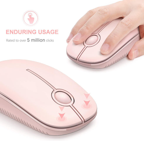 Unipows Wireless Mouse - 2.4G Slim Portable Computer Mouse with Nano Receiver, Less Noise Mobile Optical Mice for Notebook, PC, Laptop, Computer, ...