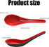 2PCS Asian Soup Spoons, Chinese Japanese Miso Ramen Wonton Dumpling Pho Rice Noodle Soba Soup Spoons, Red and Black Melamine Spoons...