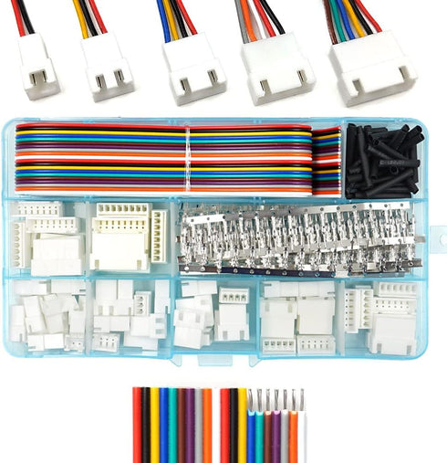 XH 2.54mm Connectors Socket Pin Header and Ribbon Cables Wires Kit Compatible with JST-XH Connector 2/3/4/5/6/7/8 Male Pin Housing...