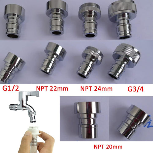 Faucet Quick Connector Adapter, Thead Connecting Faucet Aerator Adapter with Snap Quick Connector Fitting for Dishwasher Washing Machine (G1/2 Hos...