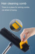Floor Scrubbing Brush with Long Handle,Squeegee and Comb?Hard Bristle Sweeping Broom for Tiles,Cleaning Pet Hairs, Sofa, Window, Carpet, Bathroom ...