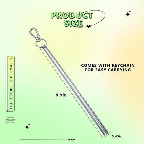 Half Moon Elevator Door Key,Heavy Duty Large Lunar Elevator Door Key for Otis,Comes with a Metal Keyring Keychain,1 piece, Silver...