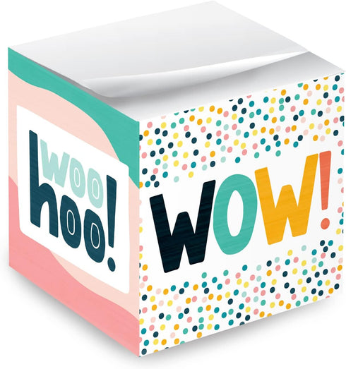 Modern Appreciation Sticky Note Cube / 600 Sheets / 2.75" Motivational Memo Block Printed On 4 Sides/Colorful Empowering Messages/Made in USA...