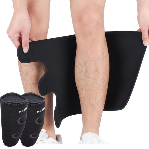 Calf Brace Shin 2 Pack Splint Compression Wrap Sleeve for Torn Calf Muscle Pain Relief Strain Sprain Injury Adjustable Leg Support Men and Women...