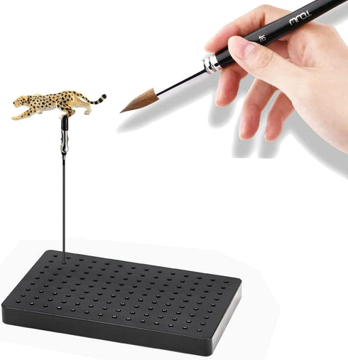 Model Painting Stand Base Holder and 12PCS Bendable Alligator Clip Stick Set Modeling Tools for Airbrush Hobby Model Parts...
