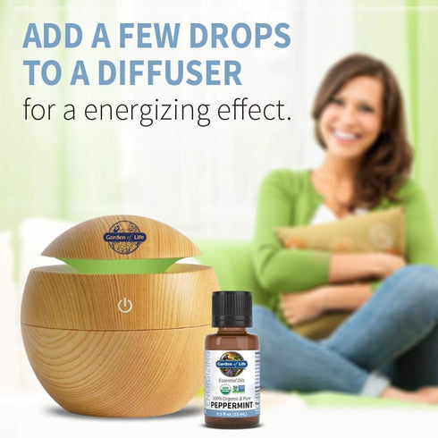 Garden of Life Essential Oil, Peppermint 0.5 fl oz (15 mL), 100% USDA Organic & Pure, Undiluted & Non-GMO - for Diffuser, Aromatherapy, Meditation...