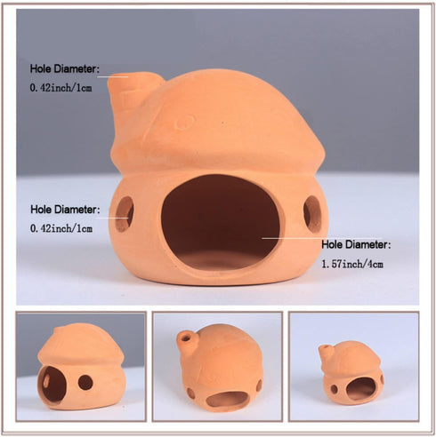 YXQ Aquarium Decorations Ceramic Mushroom House for Fish Tank Landscape to Small Shrimp/Goldfishes Hiding Rest and Breed (Natural)...