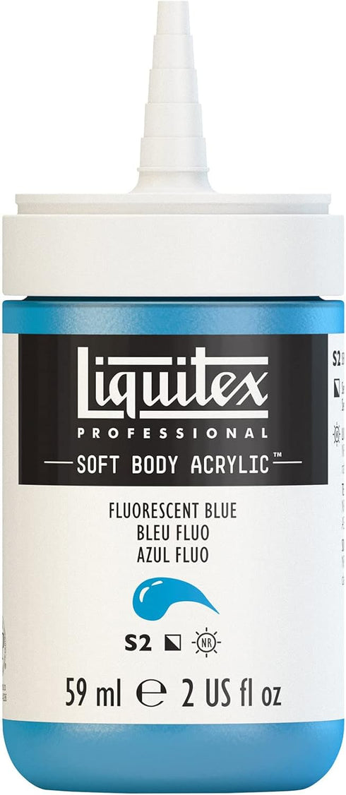 Liquitex Professional Soft Body Acrylic Paint, 59ml (2-oz) Bottle, Fluorescent Blue...