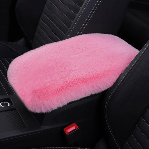 Pinbola 6pcs/Set Soft Fluffy Faux Wool Steering Wheel Cover & Seatbelt Shoulder Pads & Handbrake Cover & Gear Shift Cover Winter Warm Universal Fi...