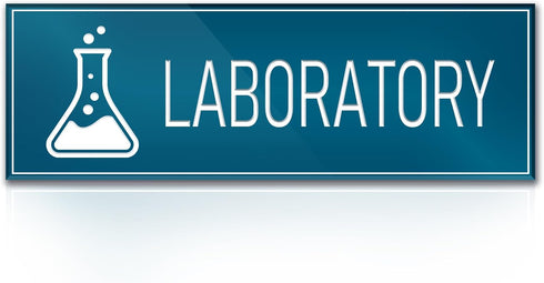 9"x3" Laboratory Sign Self-adhesive Door Wall Window Signage for House Home Office School (Blue)...